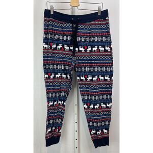 LANZ of Salzburg Size XL Fair Isle Pajama Pants Winter Holiday Christmas Navy